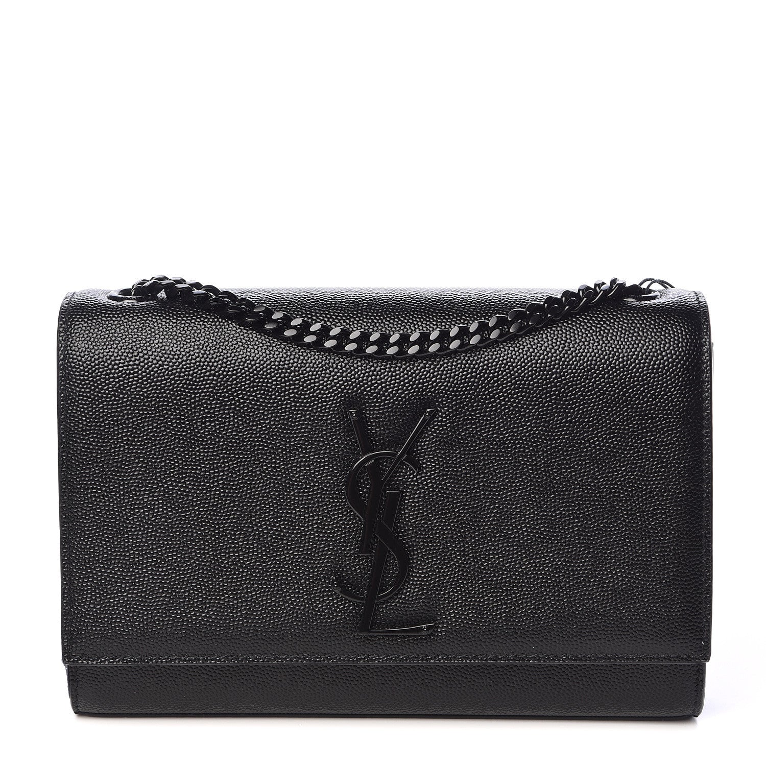 Saint Laurent Grain De Poudre Small Monogram Kate Satchel Black 1 of 9