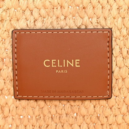 Celine Raffia Calfskin Triomphe Small Cabas Thais Tan 7 of 10