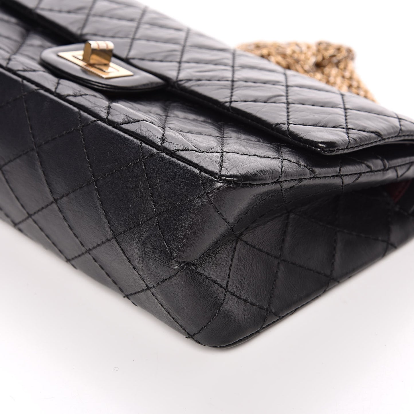 Aged Calfskin Quilted 2.55 Reissue 225 Flap Black