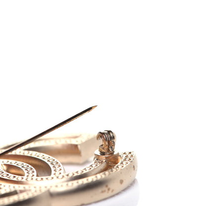 Chanel Crystal CC Brooch Light Gold 5 of 8