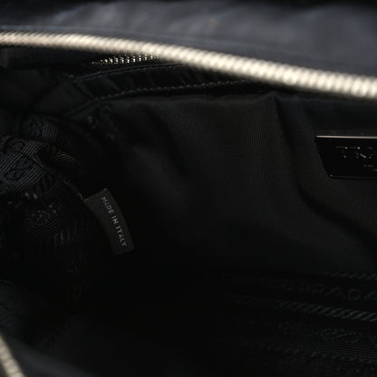 Prada Re-Nylon Nappa Triangle Quilted Padded Small Double Handled Zip Tote Black 6 of 9