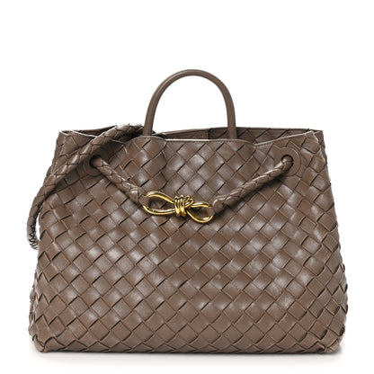 Bottega Veneta Nappa Intrecciato Medium Andiamo Shoulder Bag Taupe Grey 1 of 13