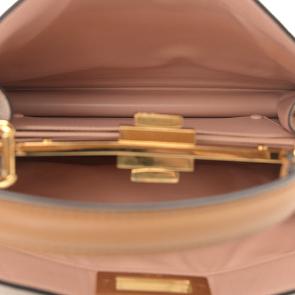 Fendi Vitello Seta Shiny Nappa Medium Peekaboo I SEE U Satchel Miele Scuro Light Rose 6 of 14