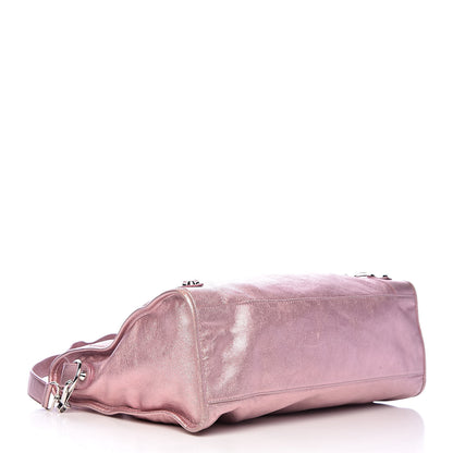Balenciaga Metallic Agneau Classic Silver Hardware S City Sparkle Pale Rose 4 of 17