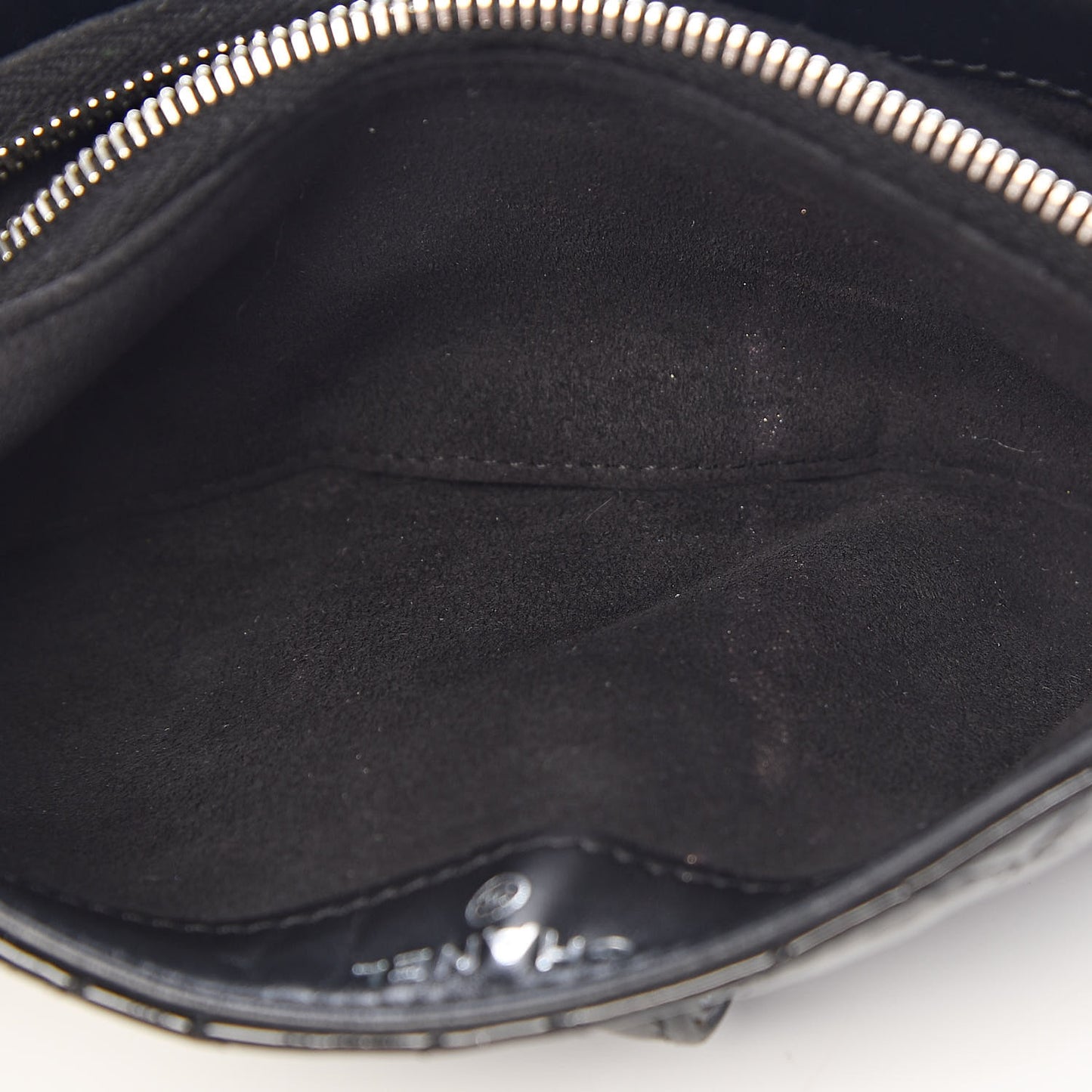 Patent Quilted Mini Phone Holder Clutch Black