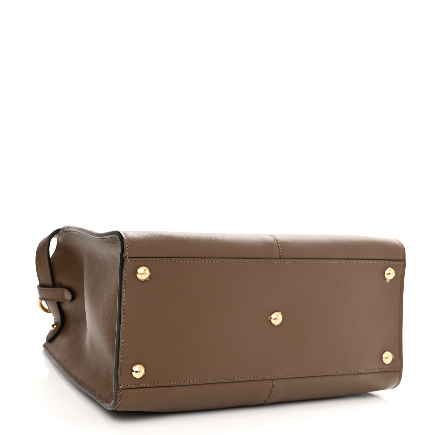 Fendi Vitello Seta Glazed Fabric FF 1974 Medium Peekaboo X-Lite Maya Mogano Panna 4 of 13