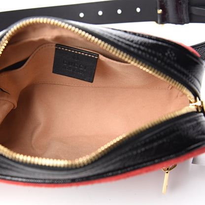 Gucci Suede Small Ophidia Belt Bag 85 34 Hibiscus Red 5 of 10