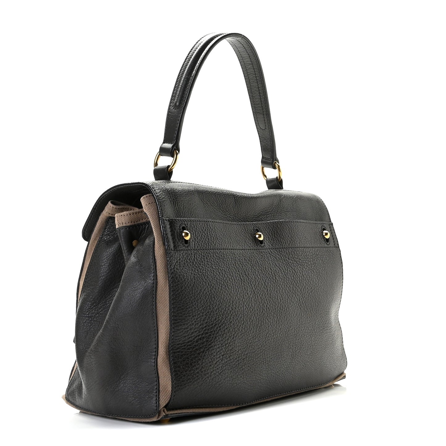 Calfskin Canvas Medium Muse Two Black