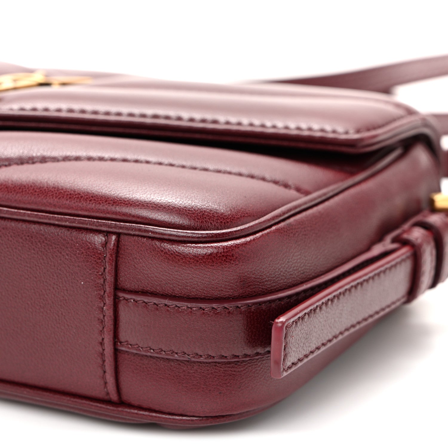Saint Laurent Lambskin Quilted Monogram Toy Loulou Crossbody Bag  Rouge Cabernet 9 of 9