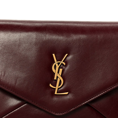 Saint Laurent Lambskin Large Cassandre Envelope Pouch Dark Ruby 8 of 8