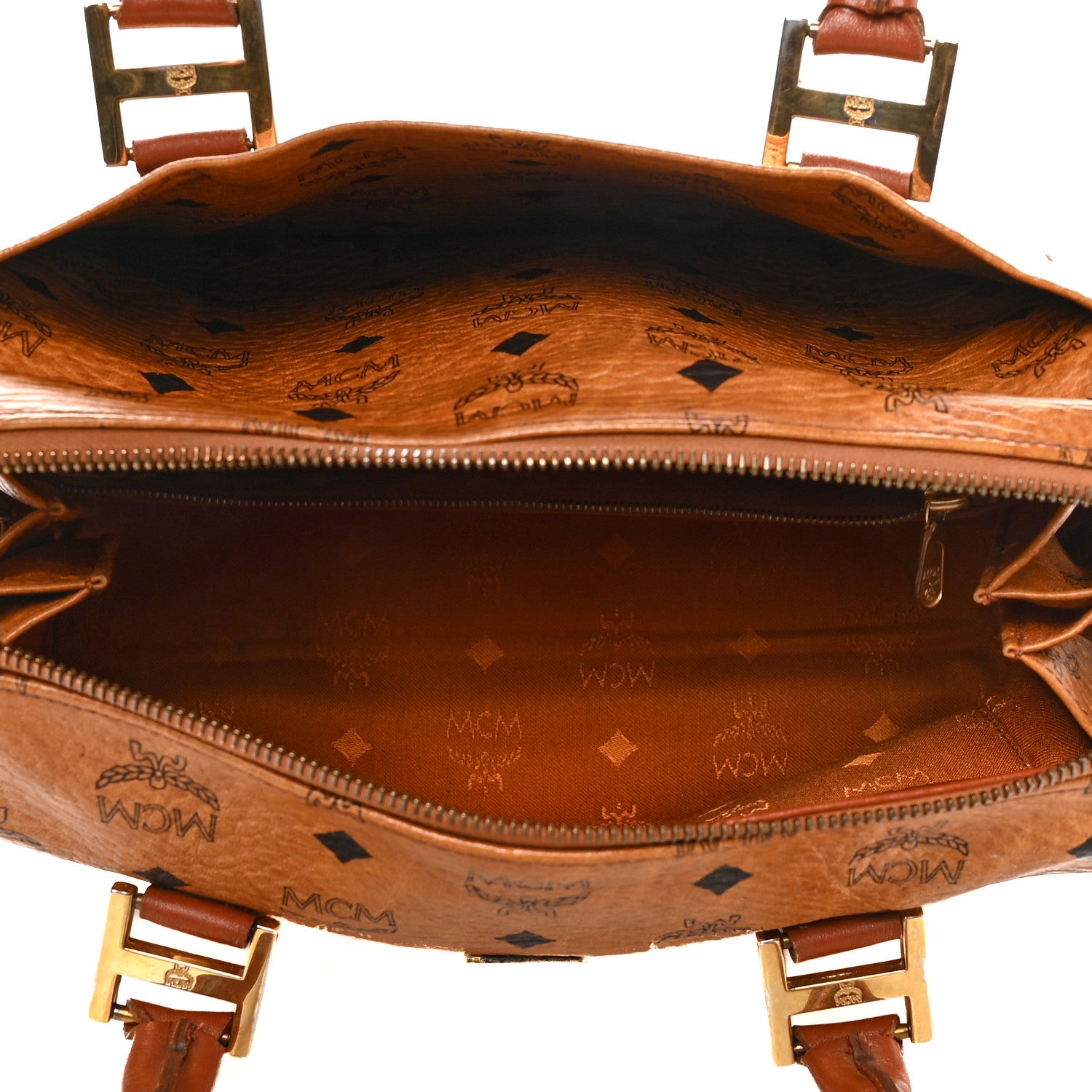 MCM Visetos Essential Boston Bag Cognac 4 of 9