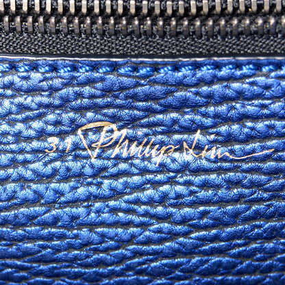 3.1 Phillip Lim Metallic Textured Calfskin Mini Pashli Satchel Electric Blue 6 of 14