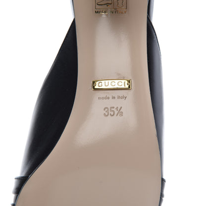 Gucci Malaga Kid Half Moon GG Square Toe Slide Sandals 35.5 Black 8 of 9