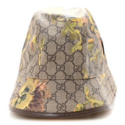 Gucci GG Supreme Monogram Azalea Calfskin Dusty Carnation Retro Interlocking G Bucket Hat S Beige Ebony Multicolor 3 of 8