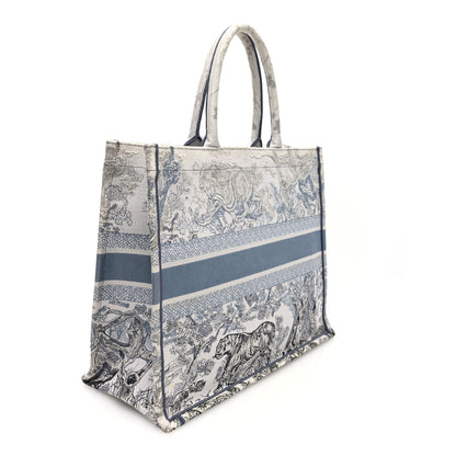 Christian Dior Gradient Canvas Embroidered Large Dioriviera Toile De Jouy Book Tote Blue 3 of 12