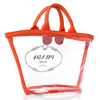 Prada Plexiglass Canapa Small Shopper Tote Arancio 2 of 9