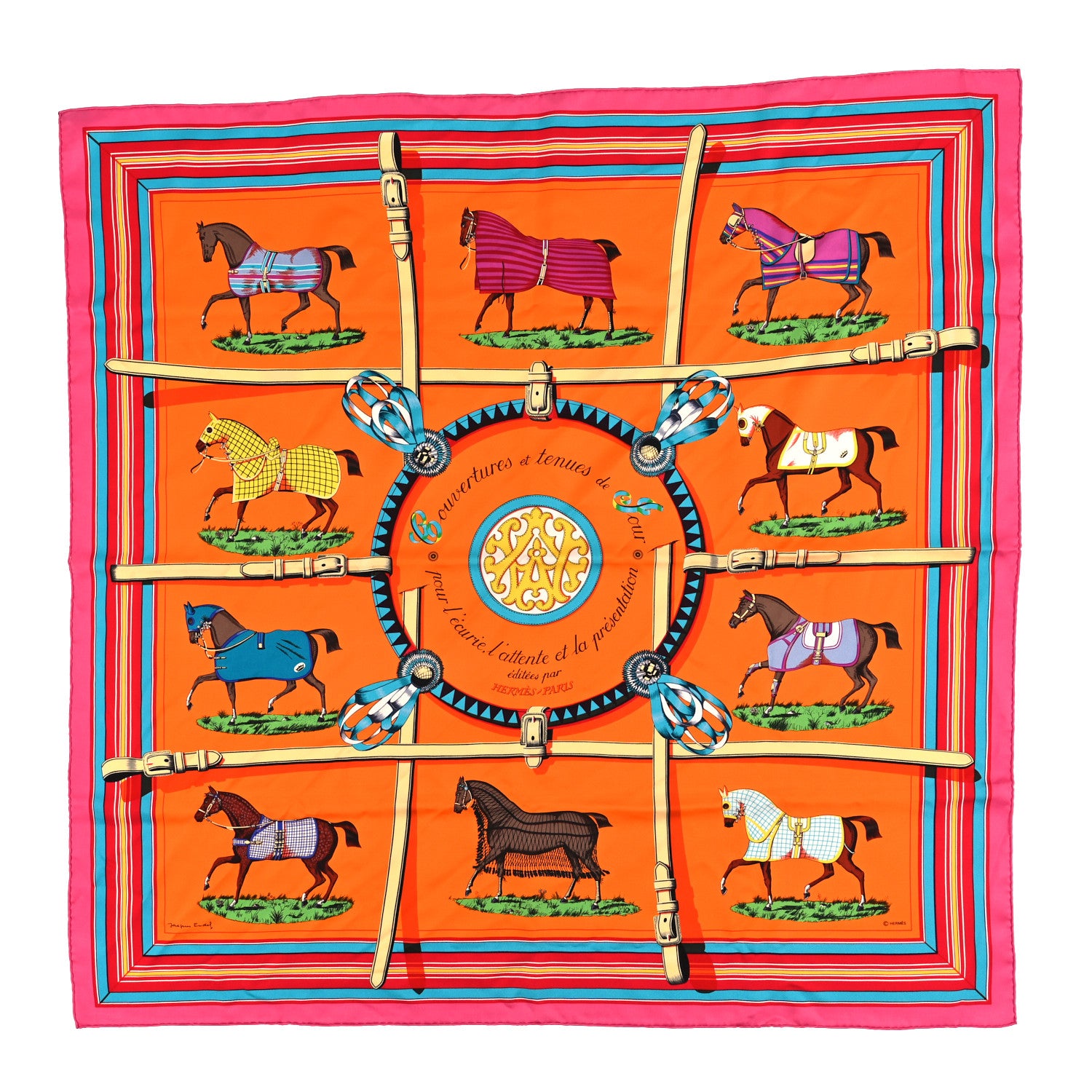 Hermes Silk Couvertures et Tenues de Jour Scarf 90 1 of 4