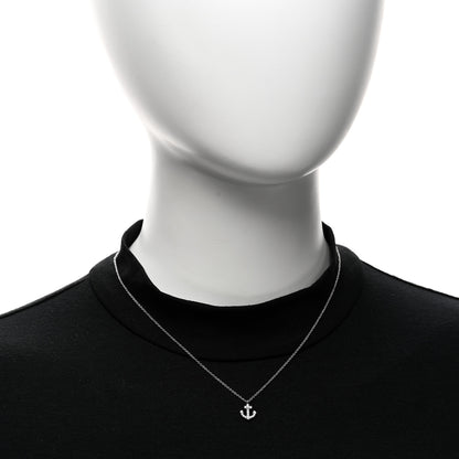 Tiffany 18K White Gold Diamond Mini Metro Anchor Pendant Necklace 2 of 4