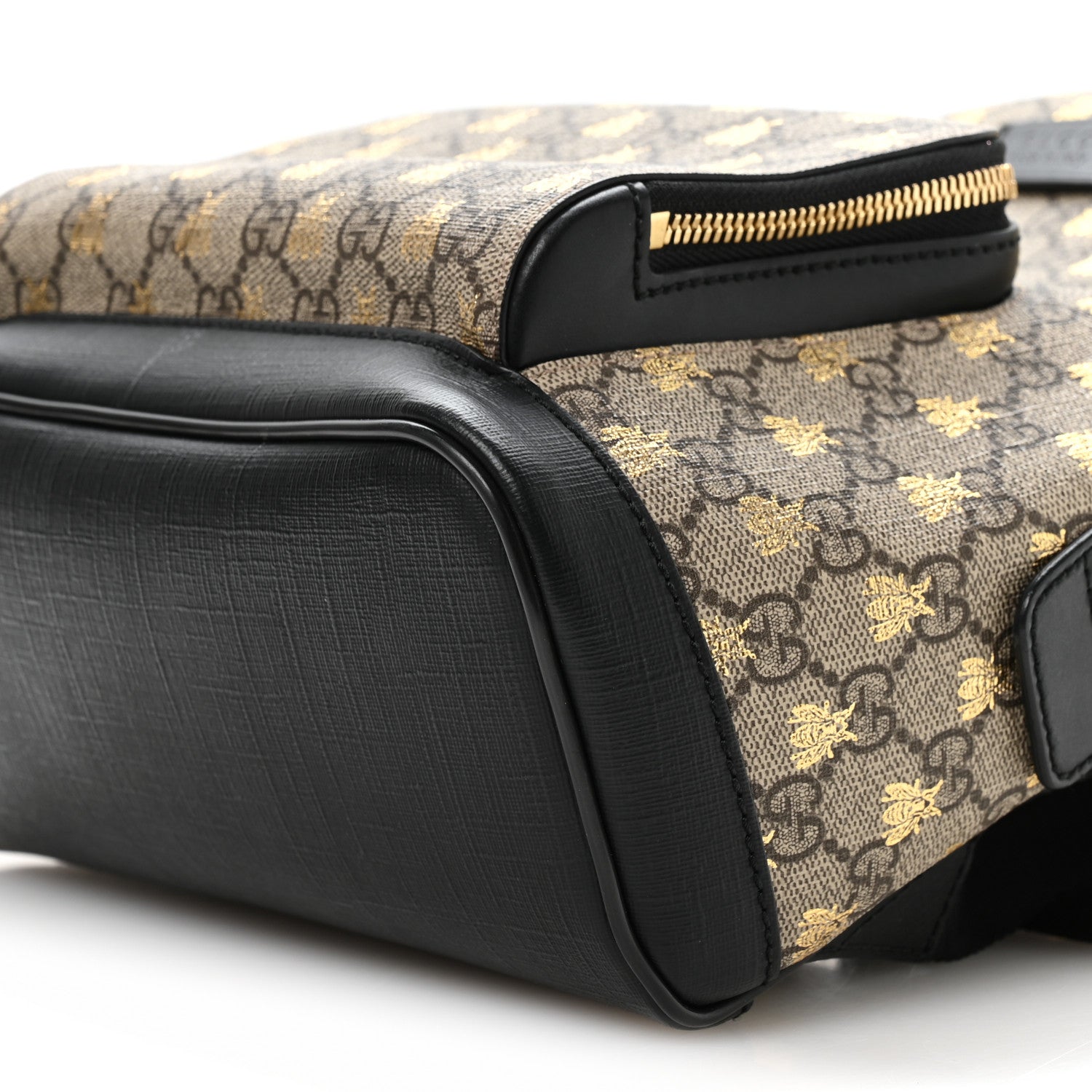 Gucci GG Supreme Monogram Bees Print Small Day Backpack Beige Oro Black 10 of 10