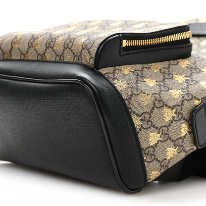 Gucci GG Supreme Monogram Bees Print Small Day Backpack Beige Oro Black 10 of 10