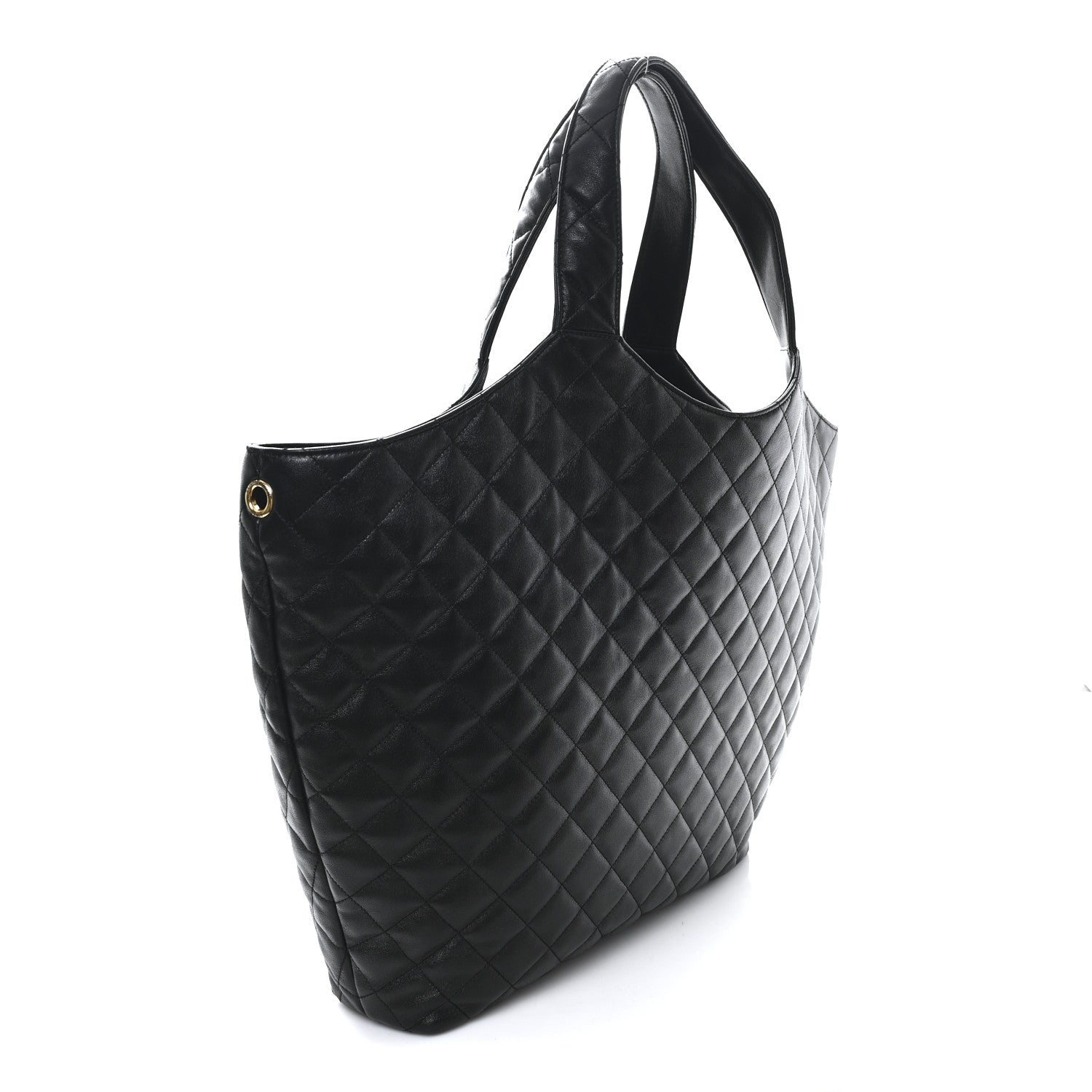 Saint Laurent Lambskin Quilted Maxi Icare Shopping Tote Black 4 of 11