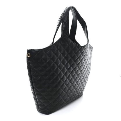 Saint Laurent Lambskin Quilted Maxi Icare Shopping Tote Black 4 of 11