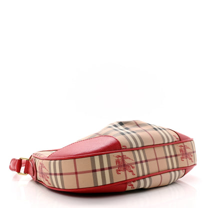 Burberry Haymarket Check Small Hernville Hobo Red 3 of 11