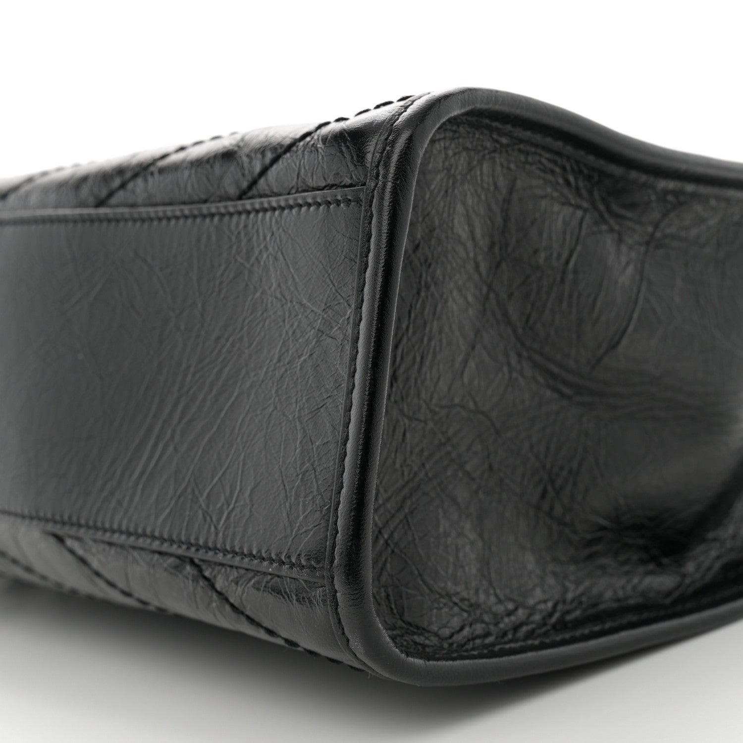 Saint Laurent Crinkled Calfskin Matelasse Monogram Medium Niki Shopper Tote  Black 10 of 11