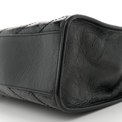 Saint Laurent Crinkled Calfskin Matelasse Monogram Medium Niki Shopper Tote  Black 10 of 11