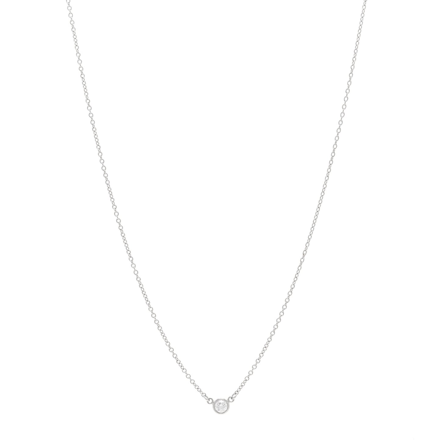 Platinum Diamond .10ct Elsa Peretti Diamonds by the Yard Pendant Necklace