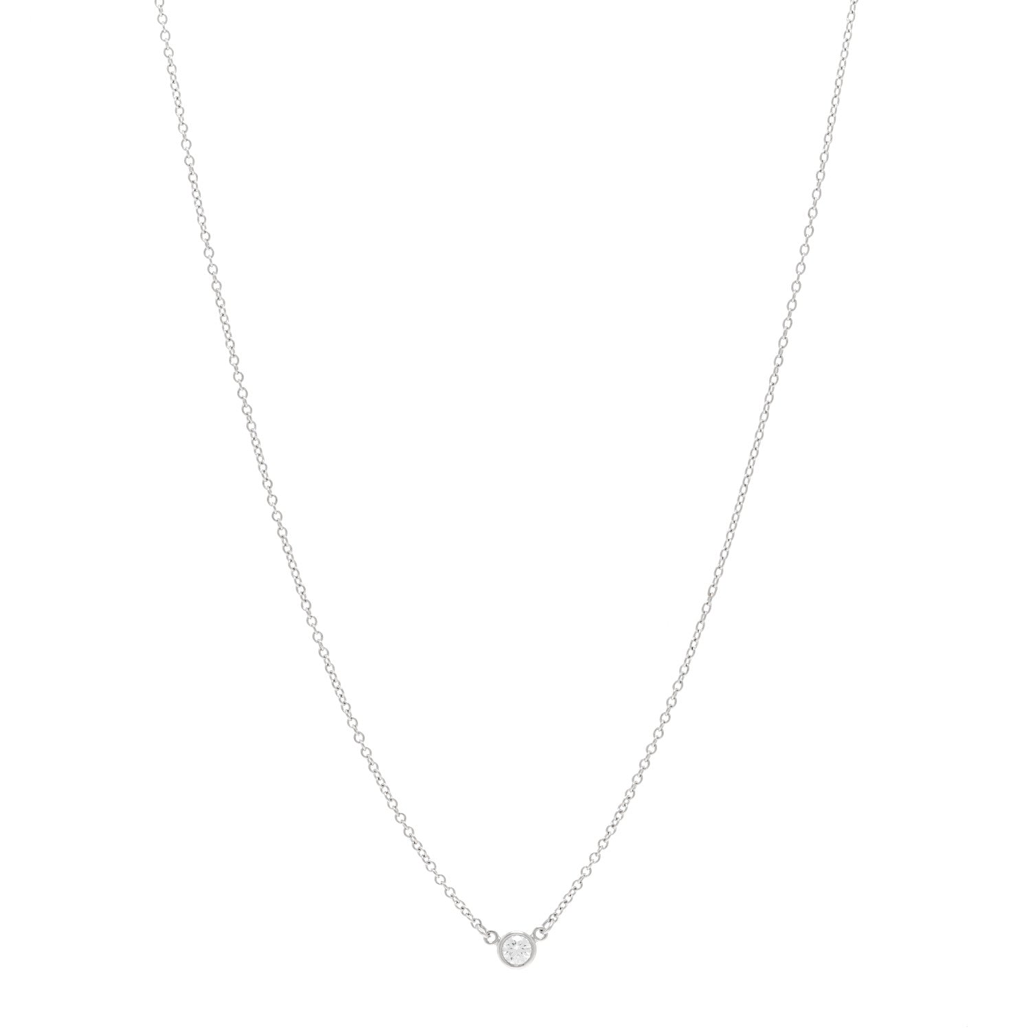 Tiffany Platinum Diamond .10ct Elsa Peretti Diamonds by the Yard Pendant Necklace 1 of 4