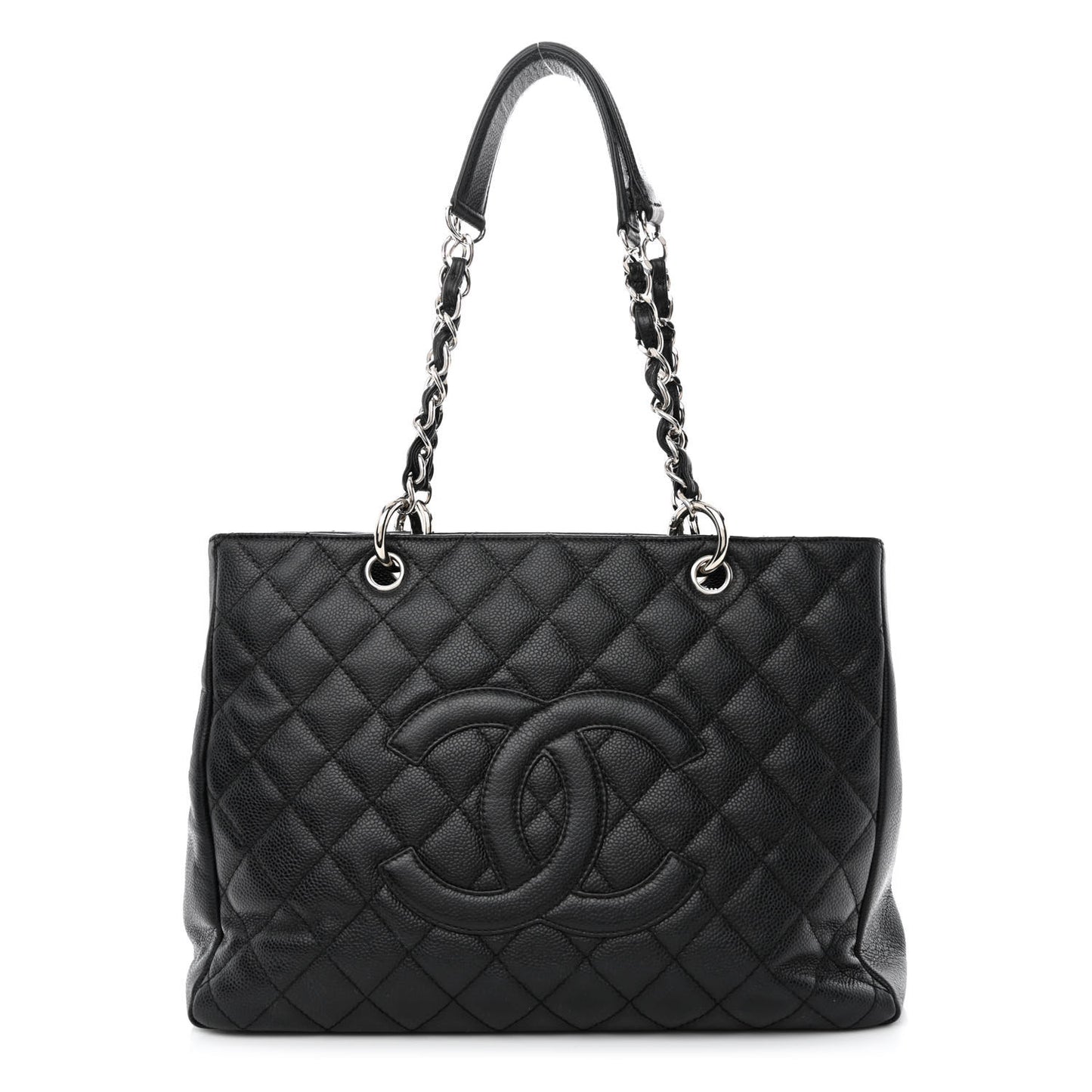 Caviar Quilted Grand Shopping Tote GST Black
