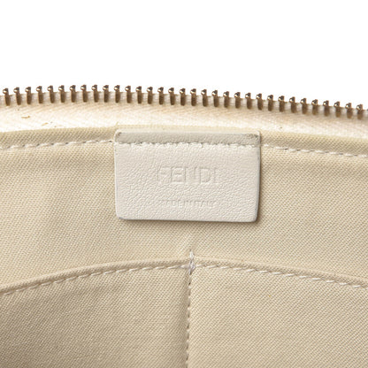 Fendi Vitello Elite Mink Fur Studded Karlito Zip Around Pouch White 14 of 16