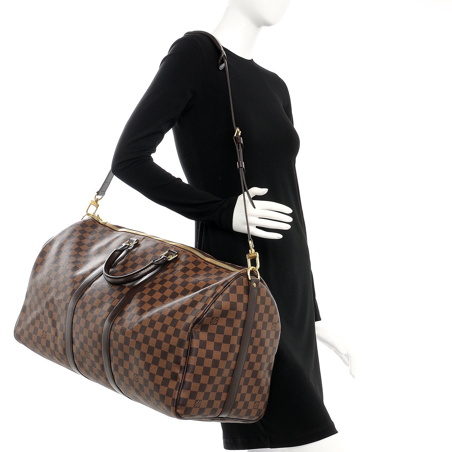 Louis Vuitton Damier Ebene Keepall Bandouliere 55 2 of 10