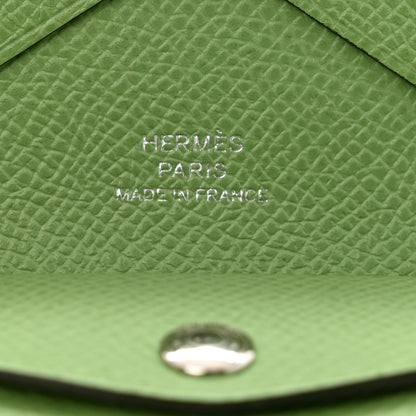 Hermes Epsom Calvi Duo Card Case Vert Criquet 6 of 6