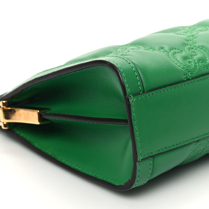 Gucci Calfskin GG Matelasse Small Slim Chain Shoulder Bag Spring Green Natural 9 of 10