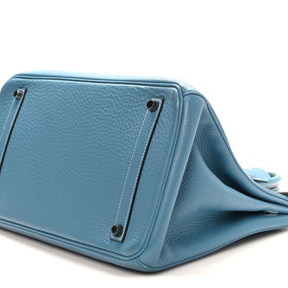 Hermes Taurillon Clemence Birkin 35 Blue Jean 10 of 10