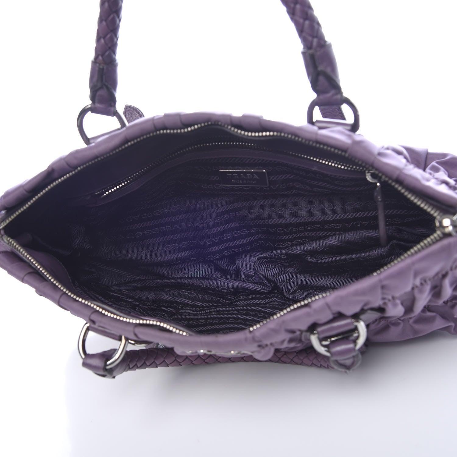 Prada Tessuto Nylon Gaufre Shopping Satchel Viola 5 of 7