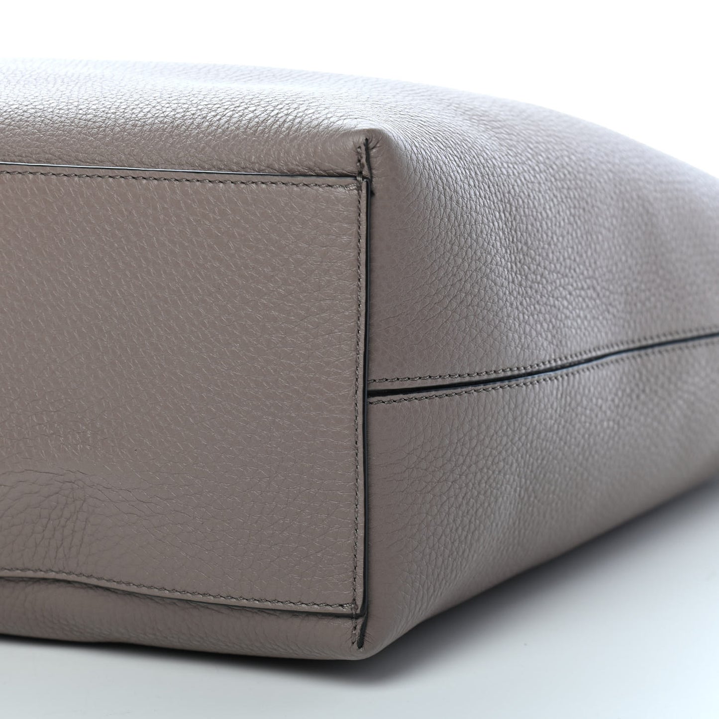 Grained Calfskin Rockstud Shoulder Tote Clay