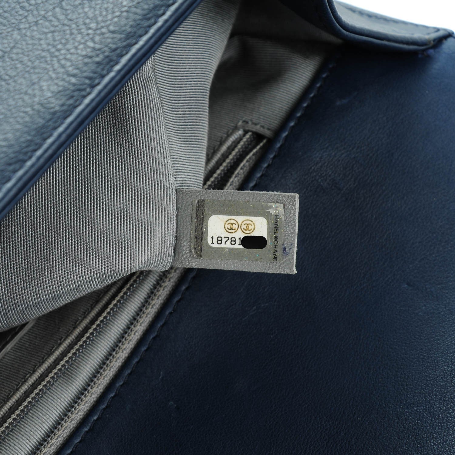 Chanel Calfskin Double Stitch New Medium Boy Flap Navy Blue 7 of 7
