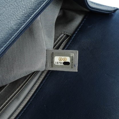 Chanel Calfskin Double Stitch New Medium Boy Flap Navy Blue 7 of 7
