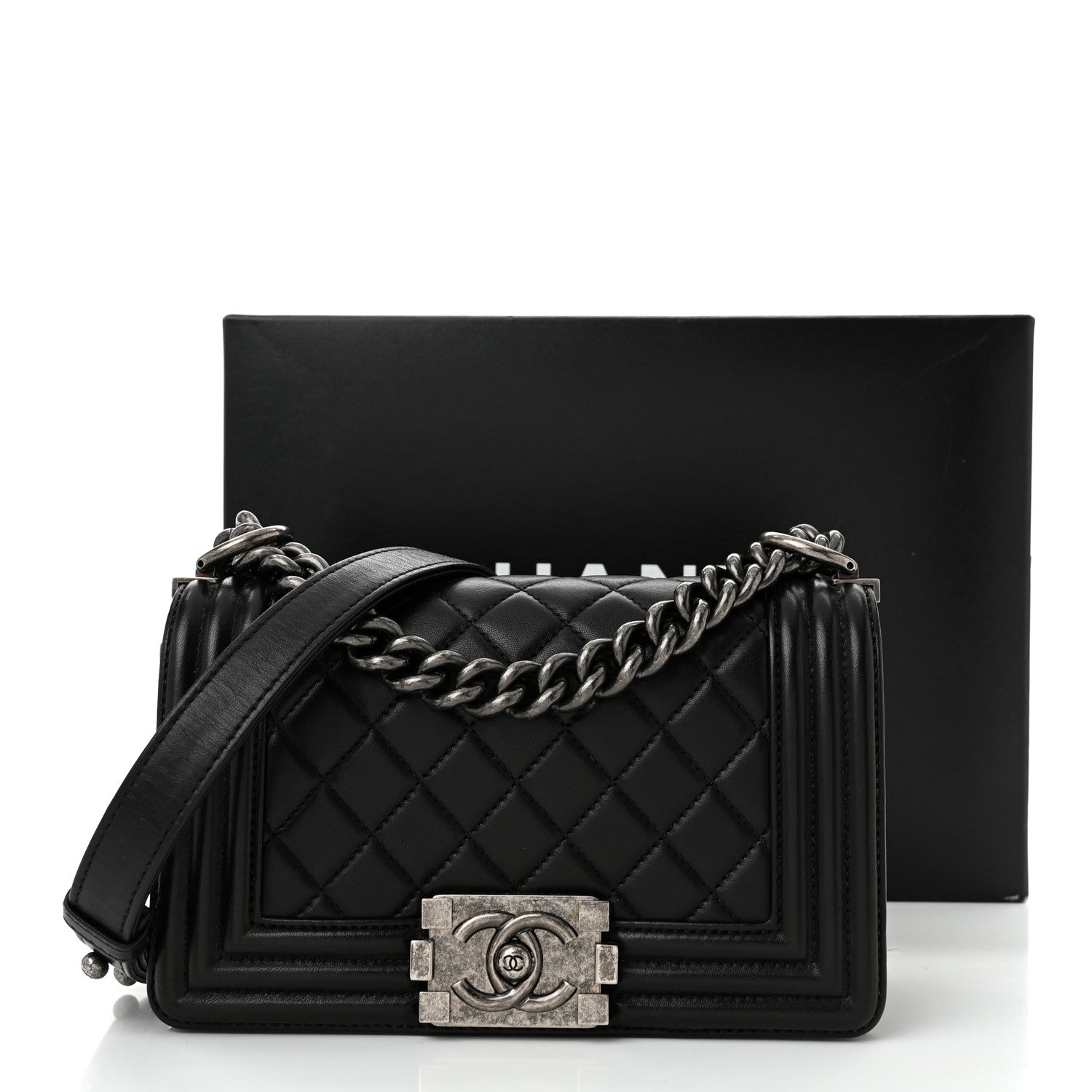 Chanel Lambskin Quilted Small Boy Flap Black 11 of 11