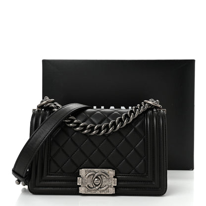 Chanel Lambskin Quilted Small Boy Flap Black 11 of 11