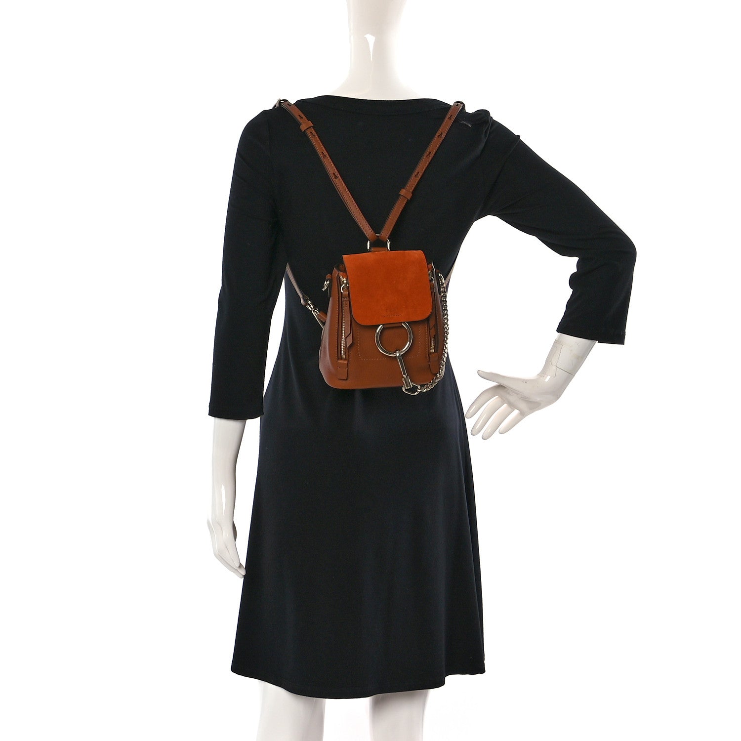 Chloe Suede Calfskin Mini Faye Backpack Tan 2 of 9