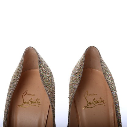 Christian Louboutin Glitter Bibi 140 Pumps 38 Gold 9 of 9