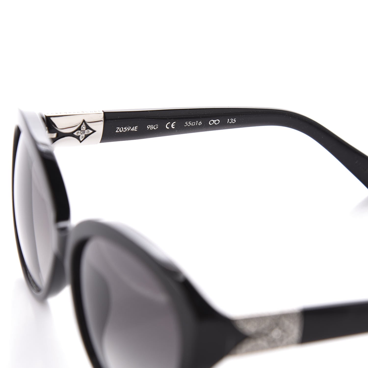 Louis Vuitton Strass Heather Cat Eye Sunglasses Z0594E Black 6 of 9