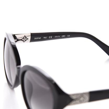 Louis Vuitton Strass Heather Cat Eye Sunglasses Z0594E Black 6 of 9