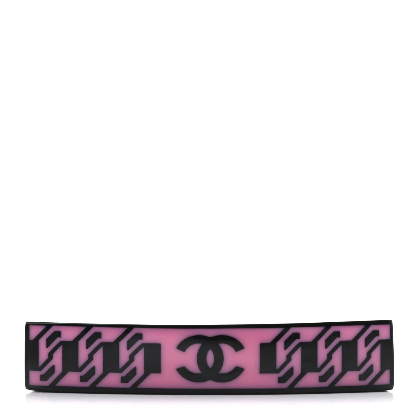 Resin Chain CC Hair Clip Barrette Black Pink