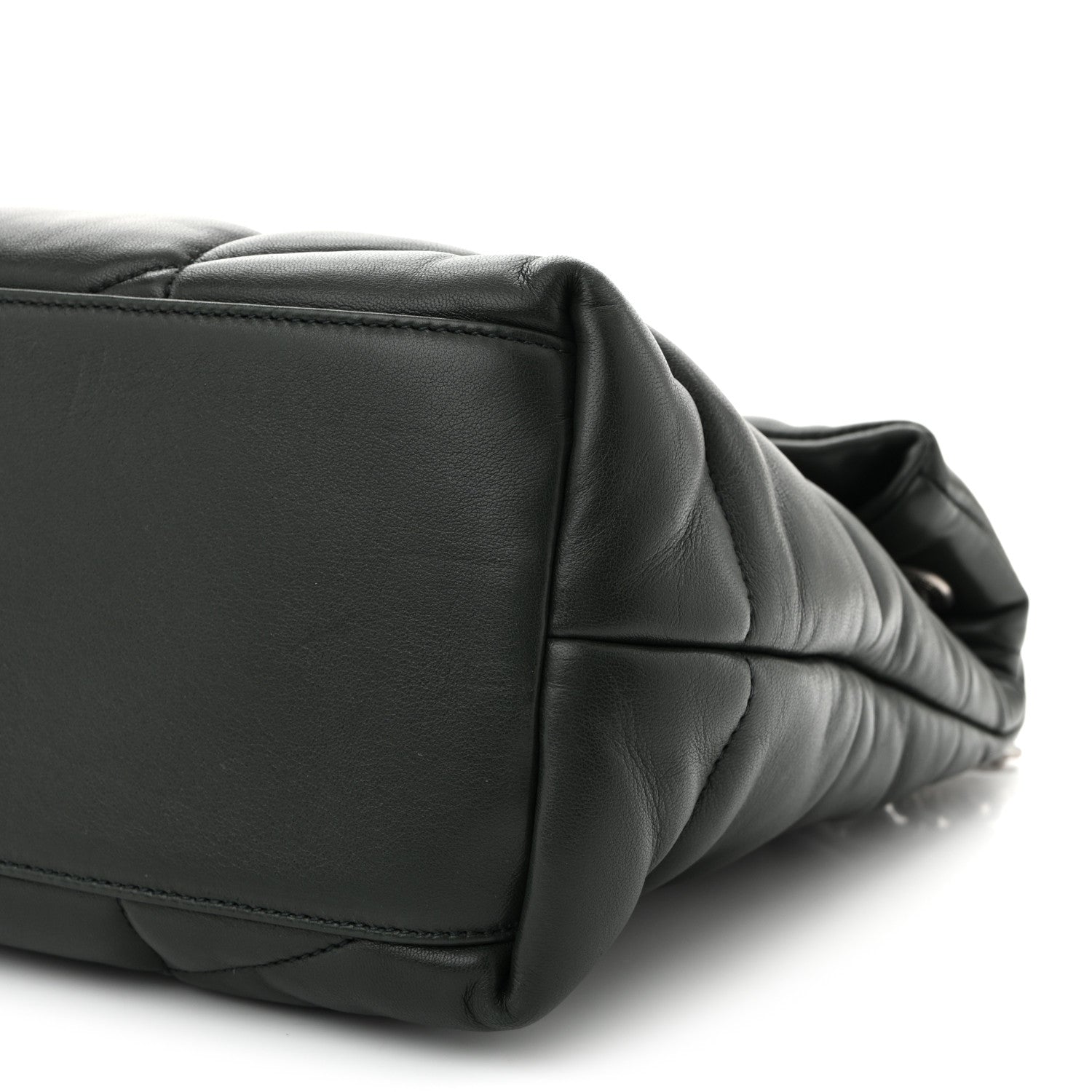 Saint Laurent Lambskin Quilted Medium Loulou Puffer Monogram Chain Satchel Seaweed 10 of 10