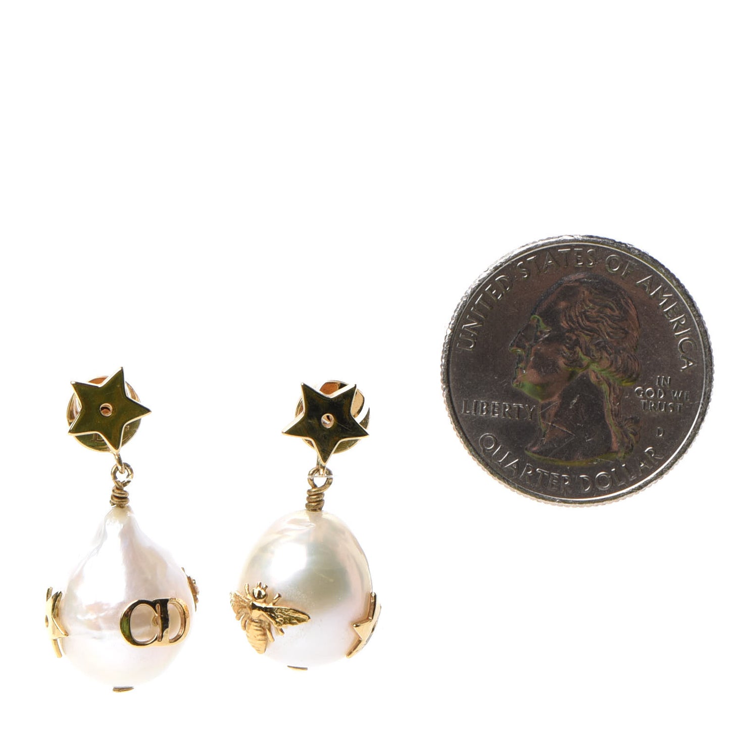 Pearl Star Earrings Gold
